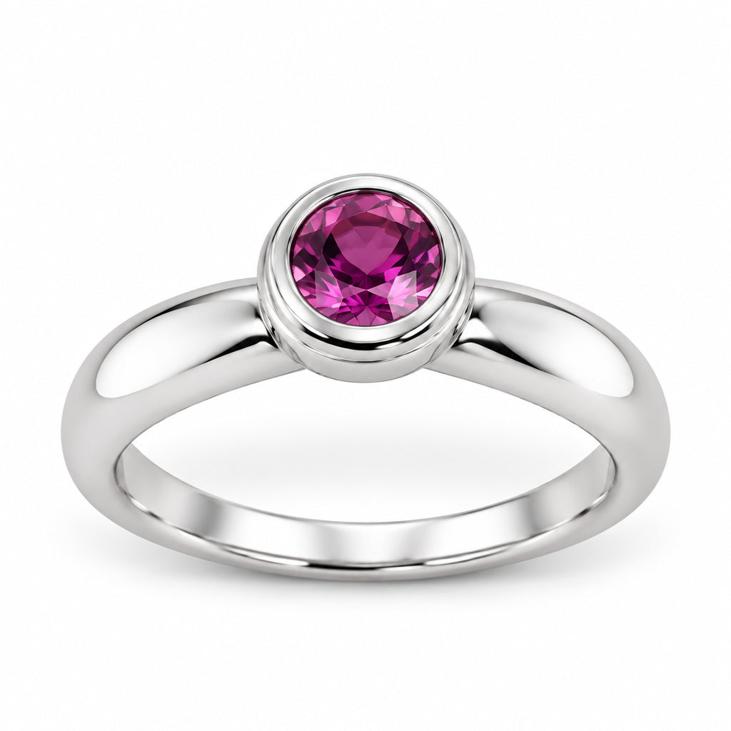 Opal and Rhodolite Garnet ring in sterling silver, style R1868
