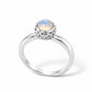 Opal and Rhodolite Garnet ring in sterling silver, style R1868 - view 2