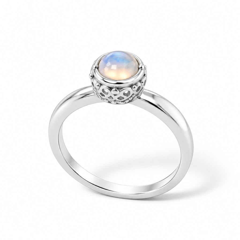 Opal and Rhodolite Garnet ring in sterling silver, style R1868 - view 2