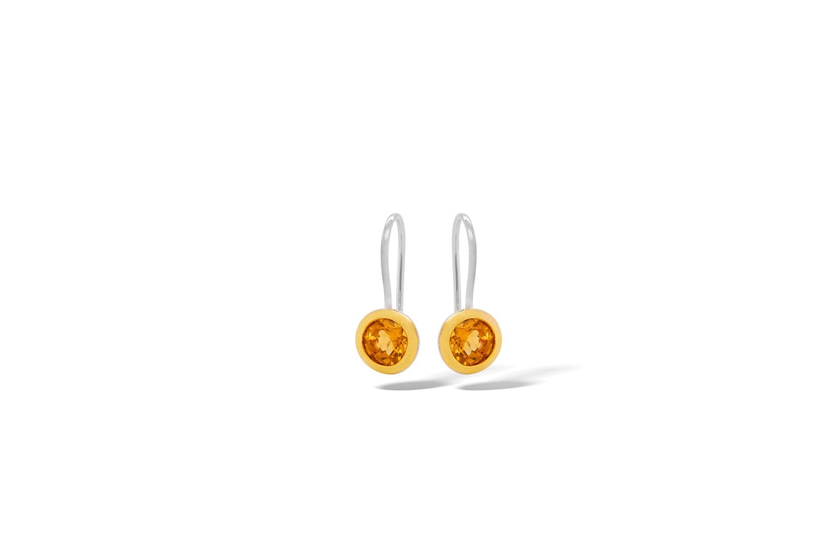 Blue Topaz and Citrine earrings in sterling silver
