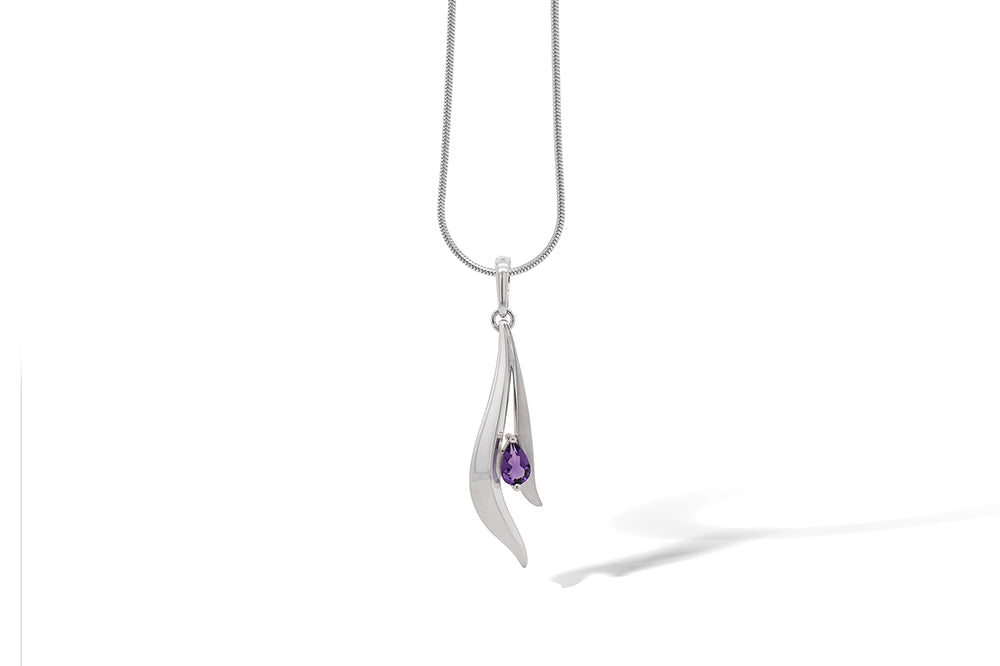 Amethyst and Blue Topaz pendant in sterling silver, style P7326 - view 6