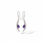 Garnet and Green Quartz earrings in sterling silver, style E9307 - view 3