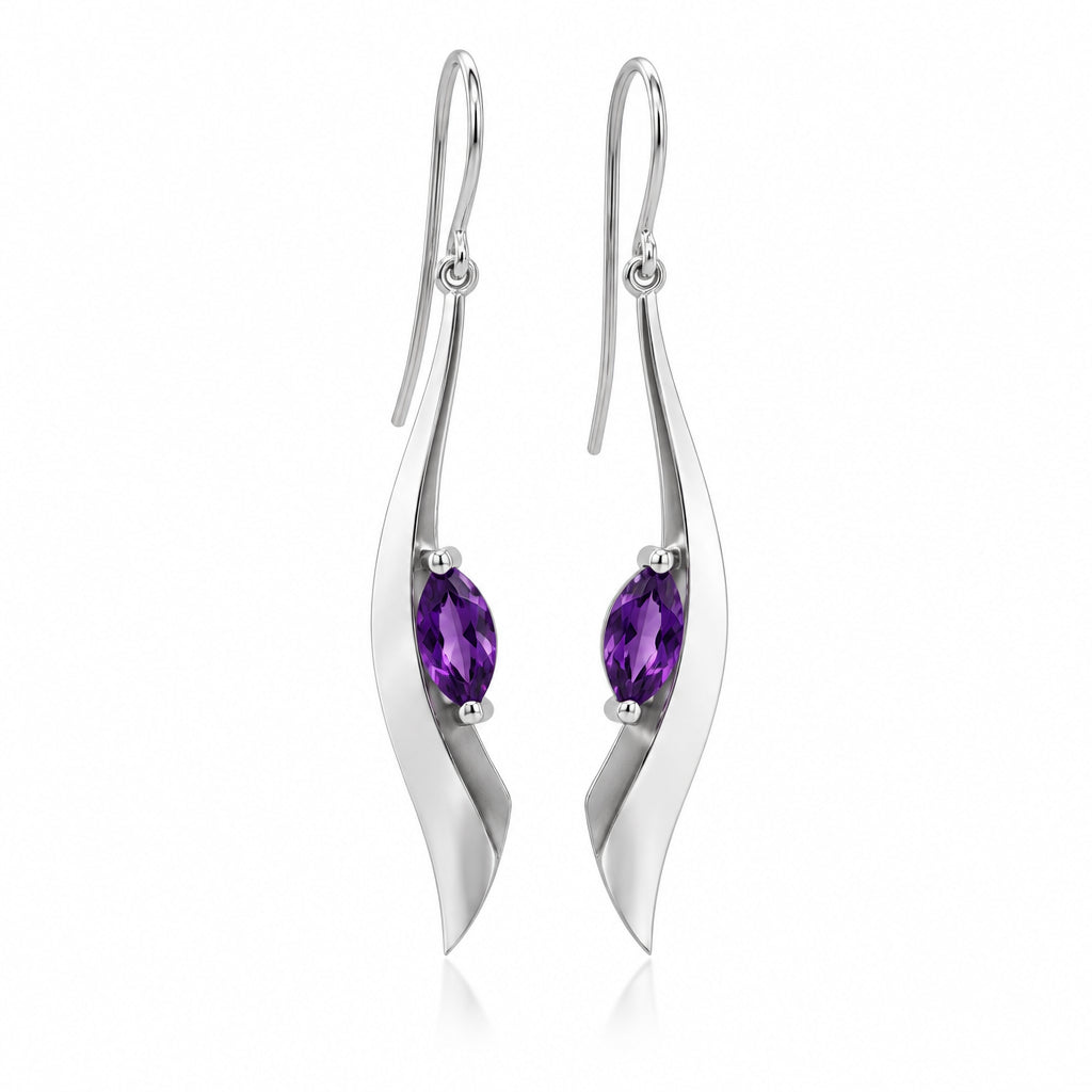 Blue Topaz and Peridot earrings in sterling silver, style E9306