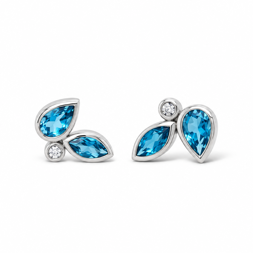 Multi Gemstone Earrings in 925 Sterling Silver | E4304