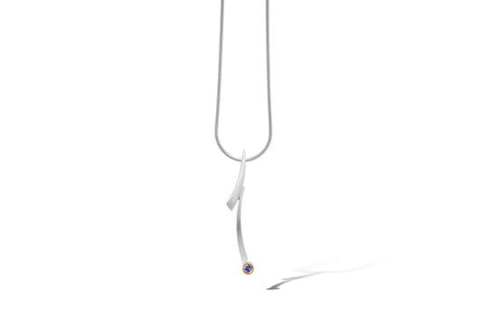 Blue Topaz and Garnet pendant in sterling silver, style P6124 - view 4