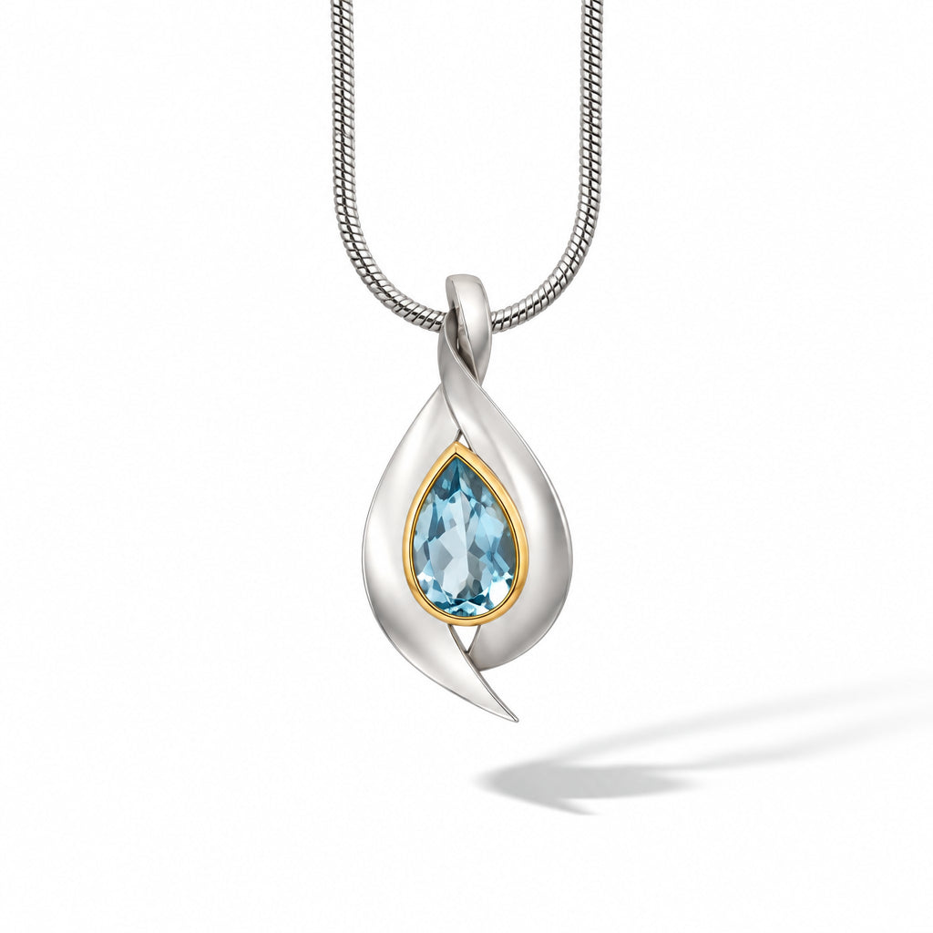 Amethyst and Citrine pendant in sterling silver, style P7365 - view 6