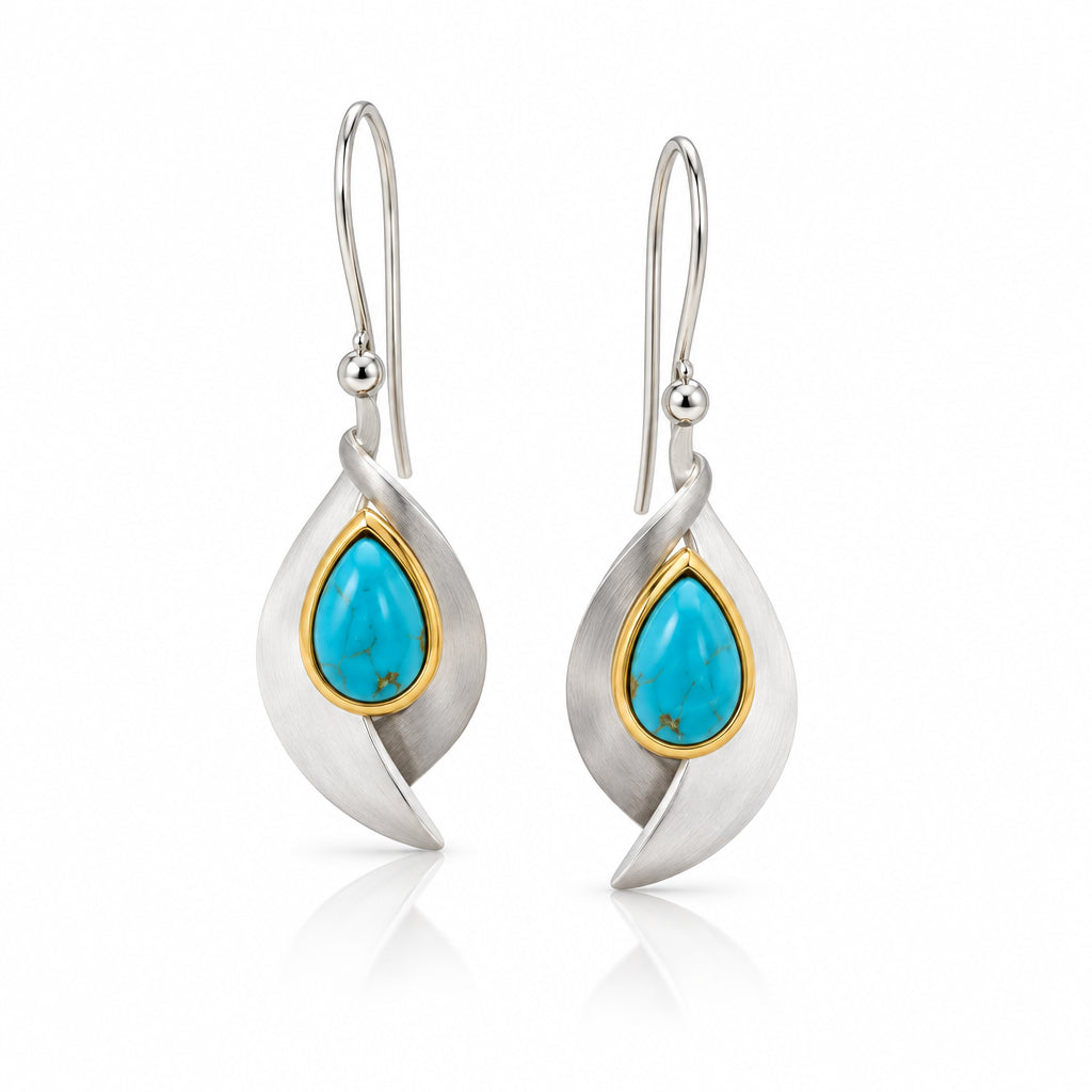 Citrine and Green Amethyst earrings in sterling silver, style E9285