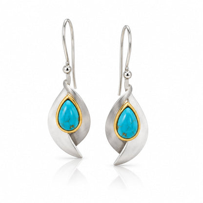 Citrine and Green Amethyst earrings in sterling silver, style E9285