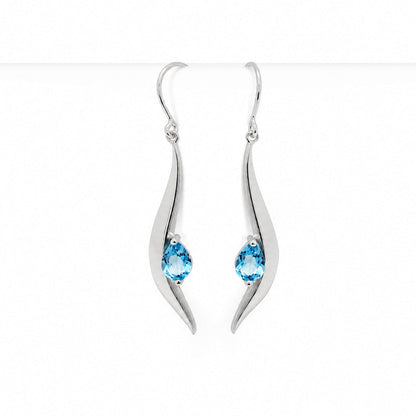 Garnet and Green Quartz earrings in sterling silver, style E9307 - view 4