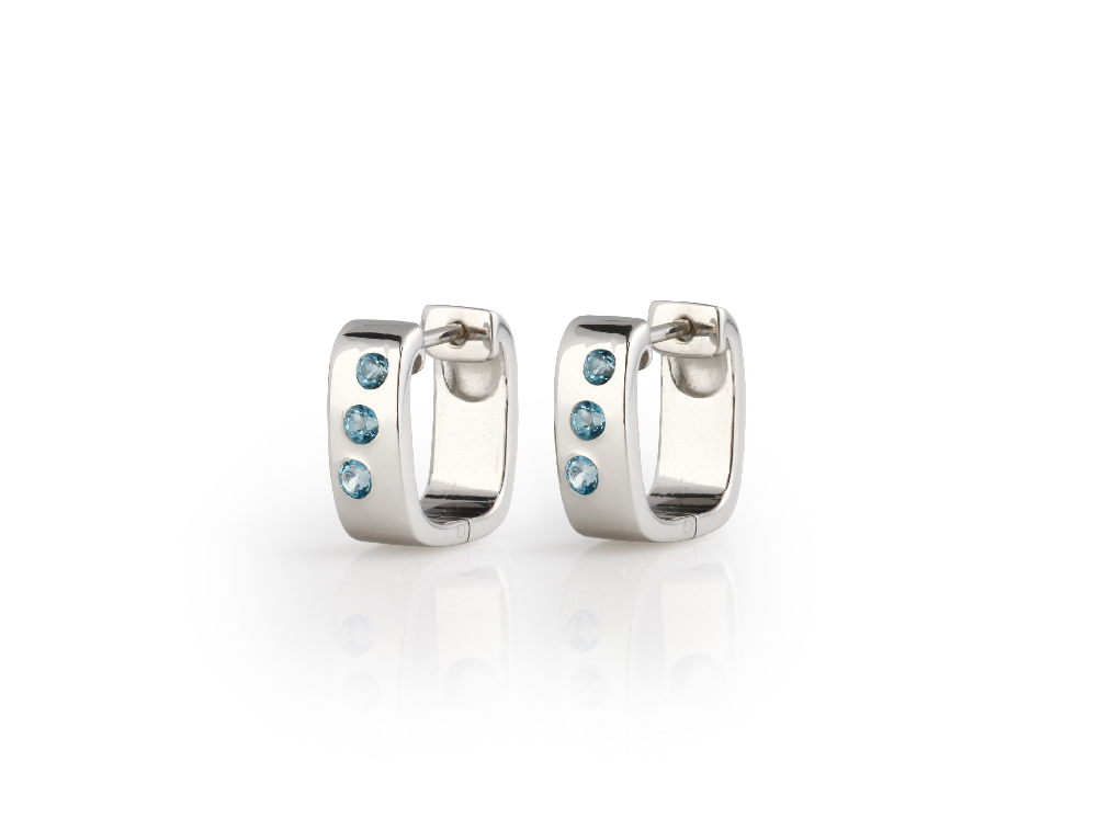 Blue Topaz earrings in sterling silver, style E6436