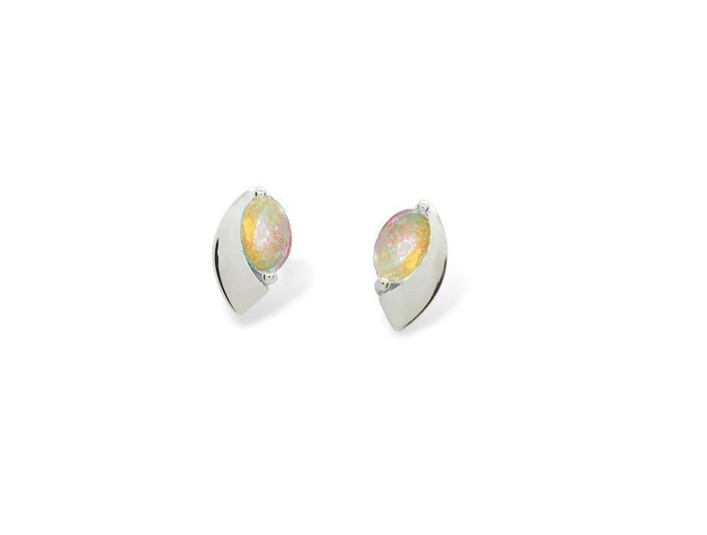 Oval Gemstone Earring E9298 - E9298 Ethiopian Opal - Earring