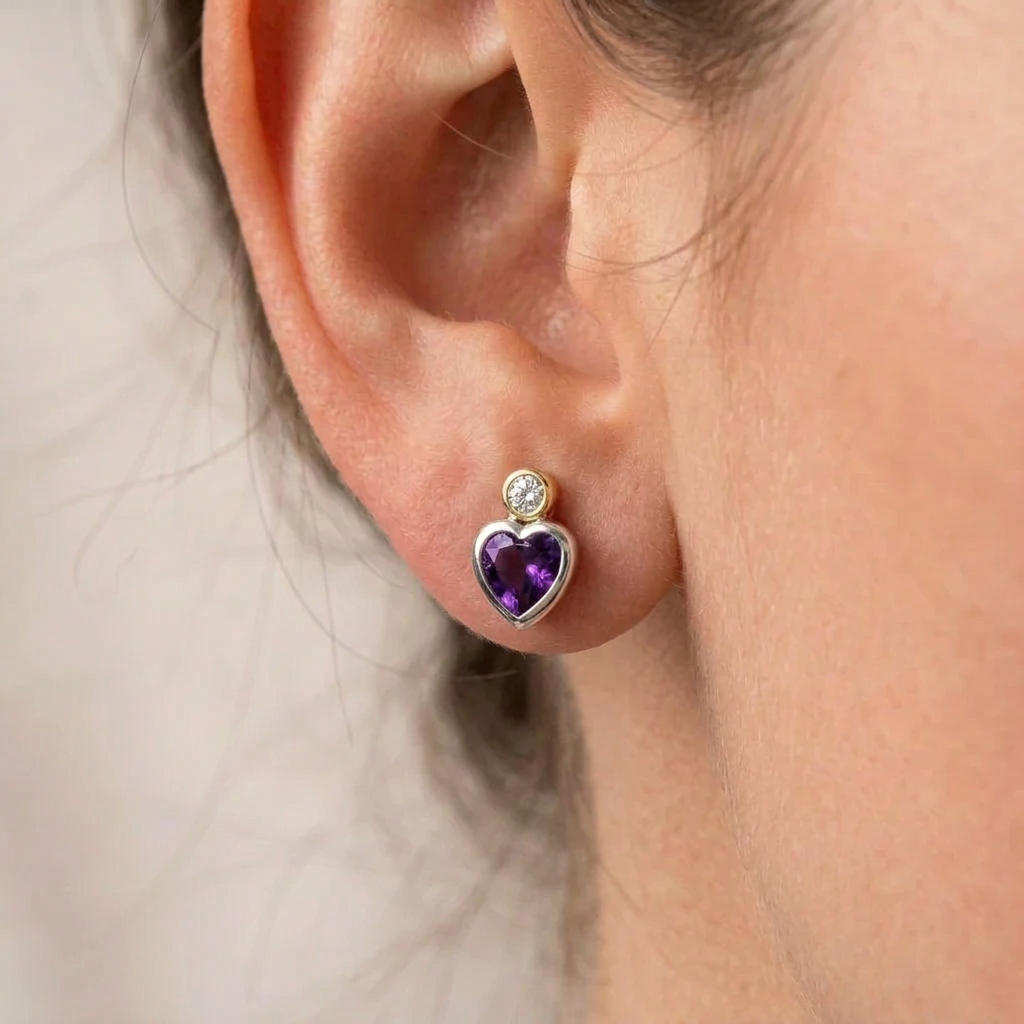 Heart Gemstone Earring E3456