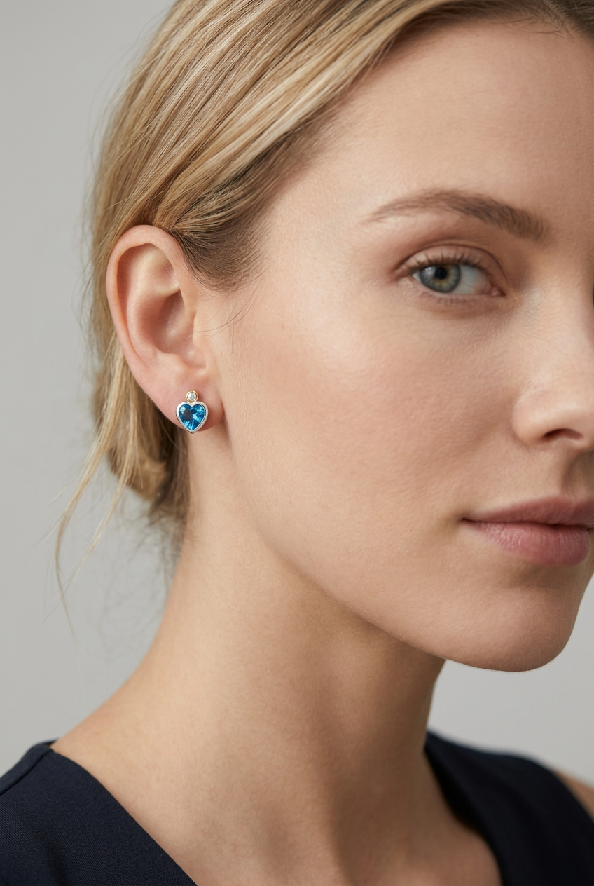 Heart Gemstone Earring E3456