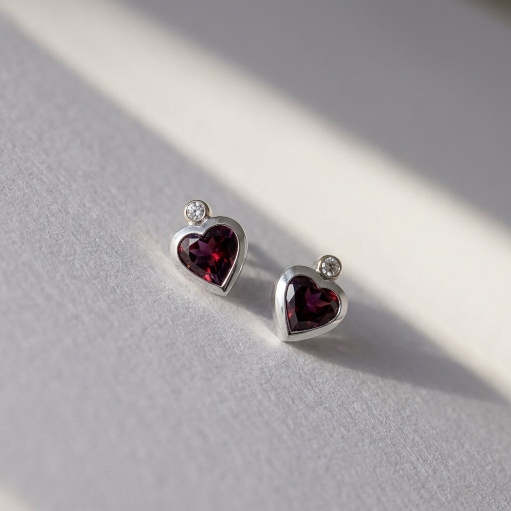 Heart Gemstone Earring E3456