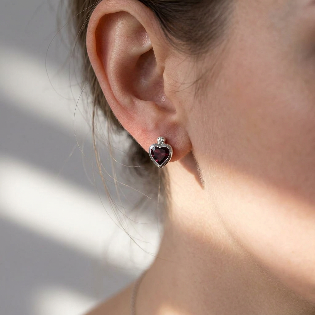 Heart Gemstone Earring E3456