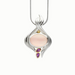 Green Quartz and Rose Quartz pendant in sterling silver, style P2745 - view 2