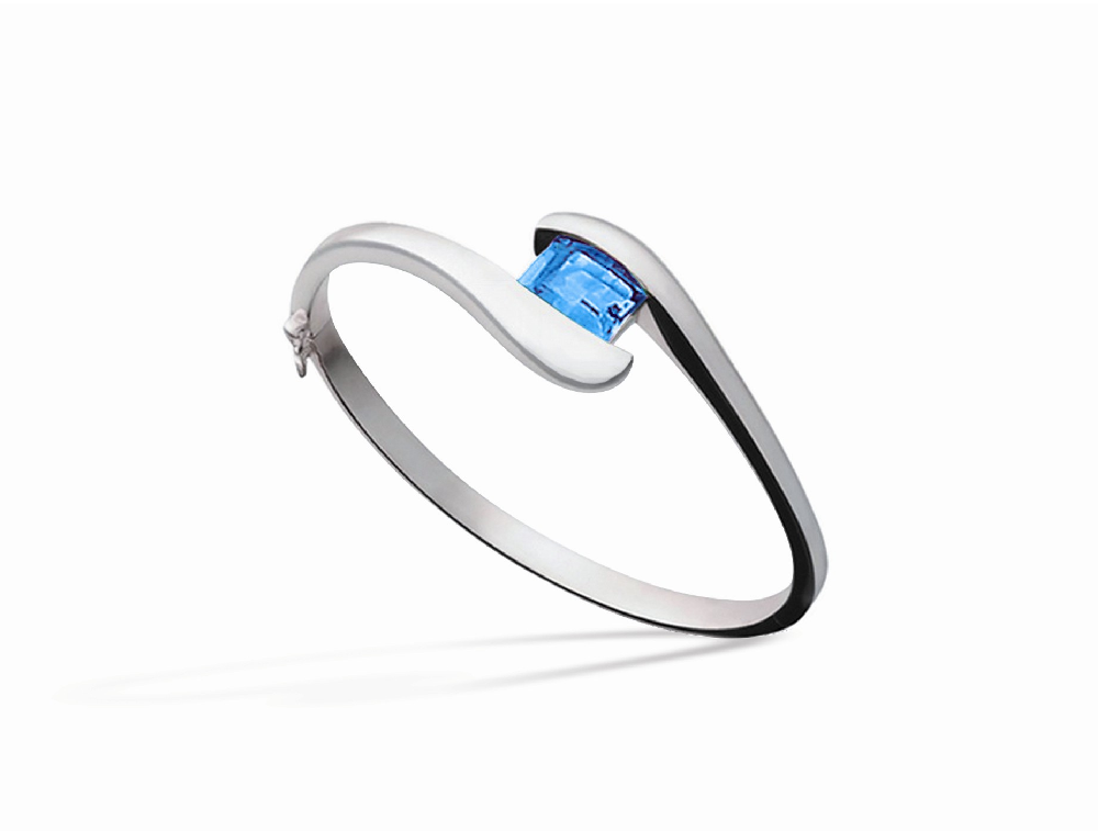 Amethyst and Blue Topaz bracelet in sterling silver, style B1740
