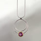 Green Amethyst and Amethyst pendant in sterling silver, style P6476 - view 6