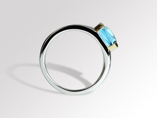 Amethyst and Blue Topaz ring in sterling silver by Joryel Vera, style R6096