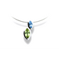 Blue Topaz and Peridot pendant in sterling silver, style P3916