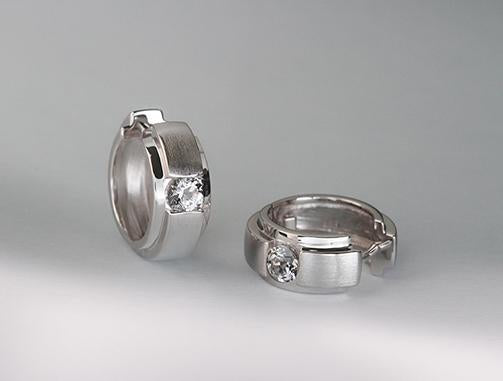 Garnet and Blue Topaz earrings in sterling silver, style E2095 - view 3