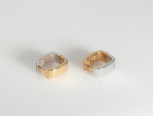 Silver & Gold Huggie E2399 - Earring