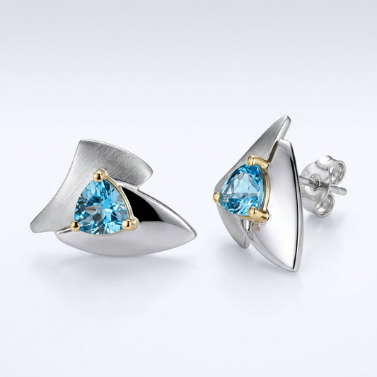 Amethyst and Blue Topaz earrings in sterling silver by Joryel Vera, style E7823
