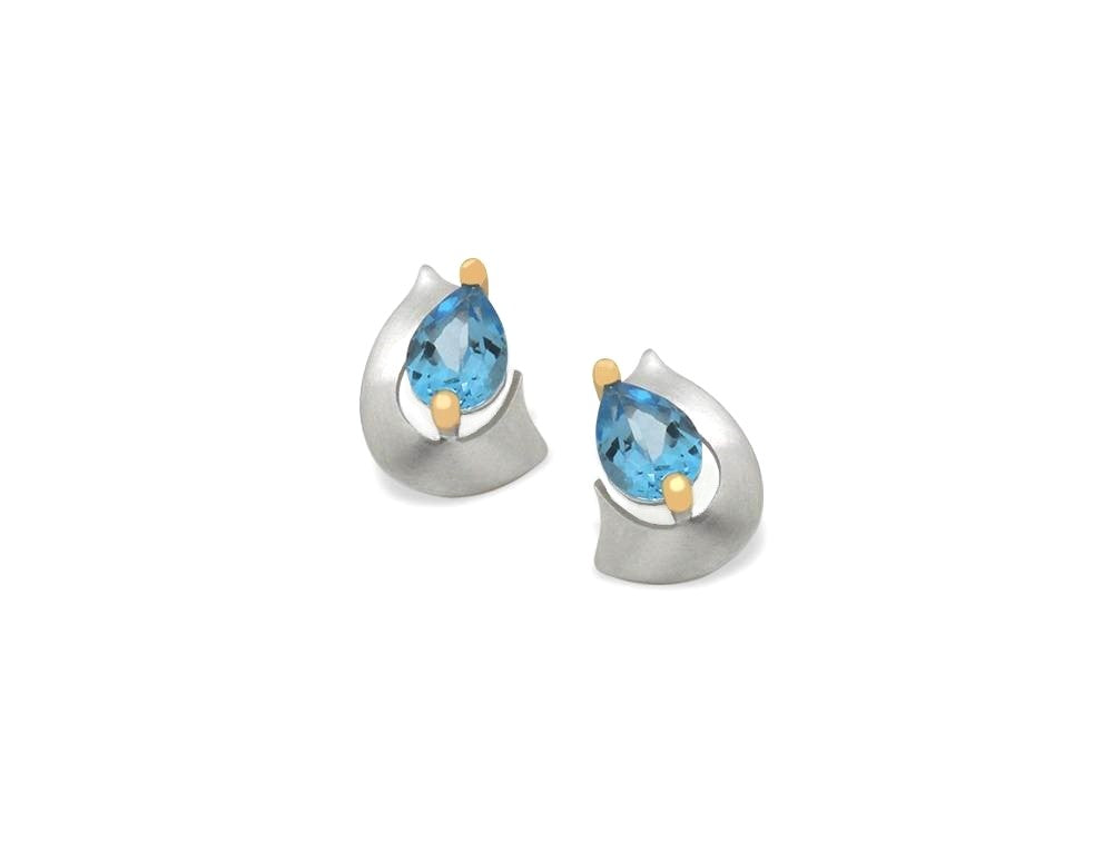 Pear Shape Gemstone Earring E9300 - E9300 Blue Topaz - Earring