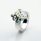 Bubbles Gemstone Ring R4511 - R4511 Blue Topaz / Peridot - Ring