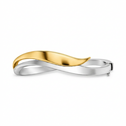 Two Tone 925 Sterling Silver Bracelet | B3339