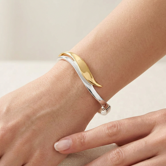 Two Tone 925 Sterling Silver Bracelet | B3339