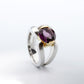 Amethyst and Garnet ring in sterling silver, style R5831 - view 3