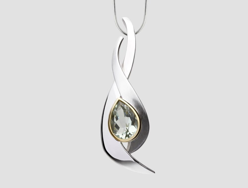 Amethyst and Citrine pendant in sterling silver, style P6546 - view 3