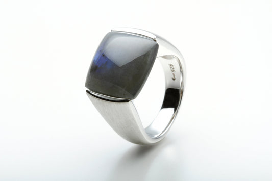 Labradorite and Lapis Lazuli ring in sterling silver by Joryel Vera, style R6100 - view 4