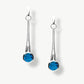 Green Amethyst and Amethyst earrings in sterling silver, style E7801 - view 4