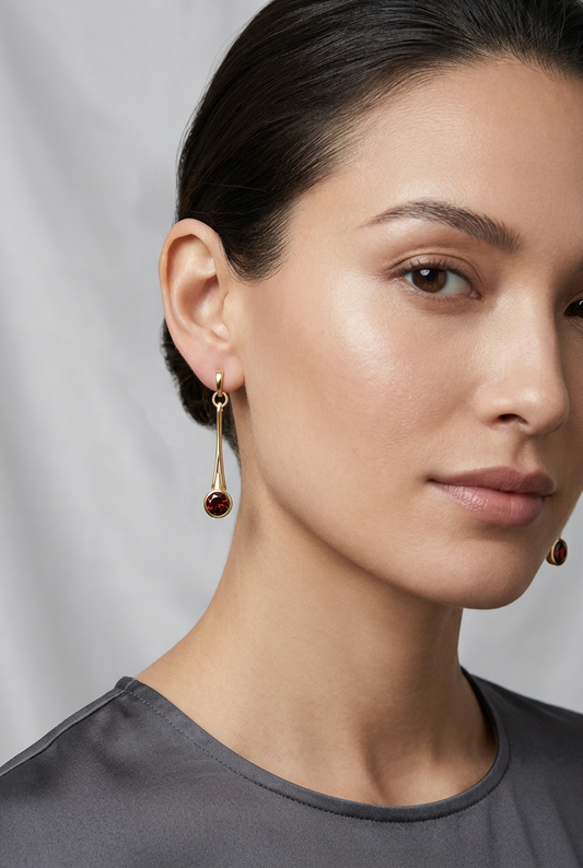 Modern Gemstone Earrings in 925 Sterling Silver | E7801