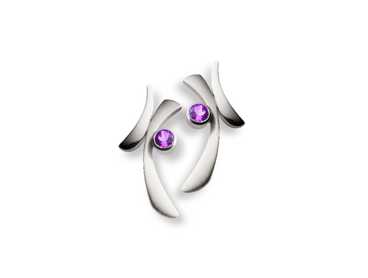 Amethyst and Blue Topaz earrings in sterling silver, style E7369
