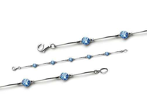 Amethyst and Blue Topaz bracelet in sterling silver by Joryel Vera, style B1111 - view 13