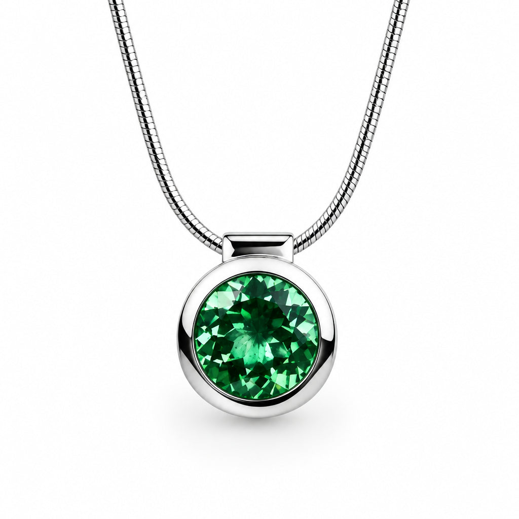 Blue Topaz and Green Amethyst pendant in sterling silver, style P2760 - view 2