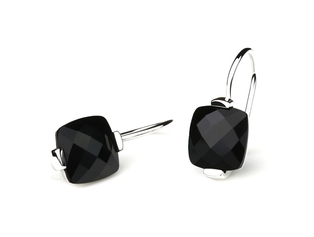 Black Onyx earrings in sterling silver by Joryel Vera, style E3915 - view 2