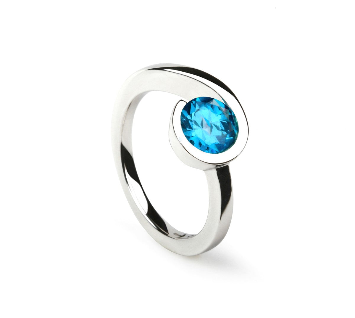 Amethyst and Blue Topaz ring in sterling silver, style R4285