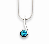 Musical Note Gemstone Pendant P4242 - P4242/S Blue Topaz 7mm - Pendant