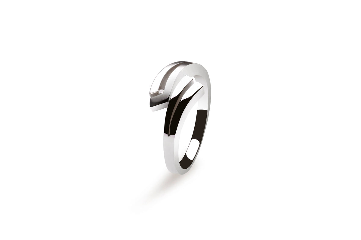 Diamond ring in sterling silver, style R5353