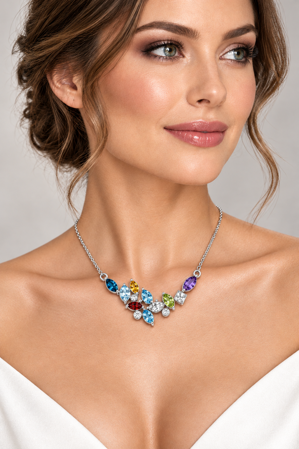 Multi Gemstone Necklace | NL2840 - view 2