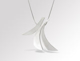 Petals Two Tone Silver Pendant P7317 - P7317SS Petal Two Tone Silver Pendant - Pendant