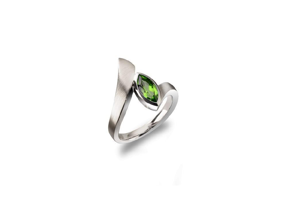 Blue Topaz and Garnet ring in sterling silver, style R5832 - view 3