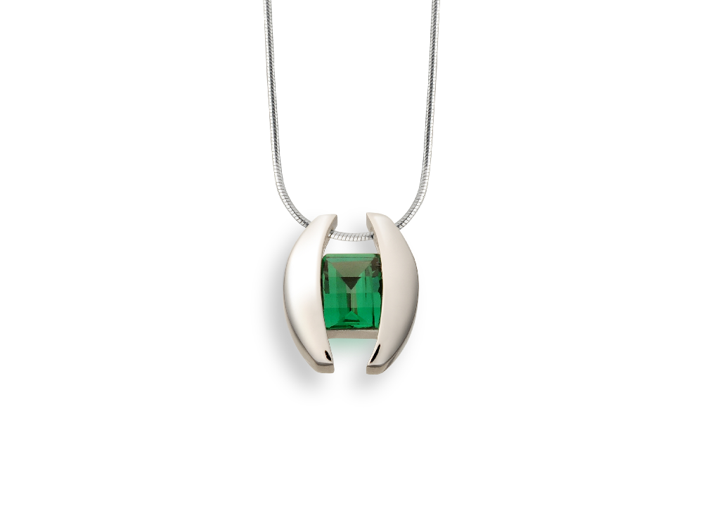 Blue Topaz and Garnet pendant in sterling silver, style P4747 - view 4