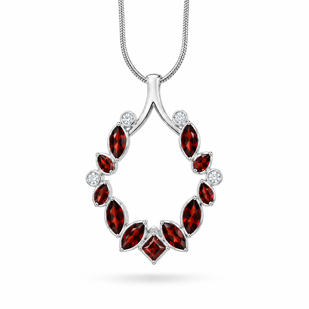 Multi Gemstone Pendant in 925 Sterling Silver | P16518 - view 4