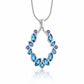 Blue Topaz and Tanzanite pendant in sterling silver, style P16518