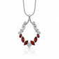 Garnet and White Topaz pendant in sterling silver, style P16518 - view 2